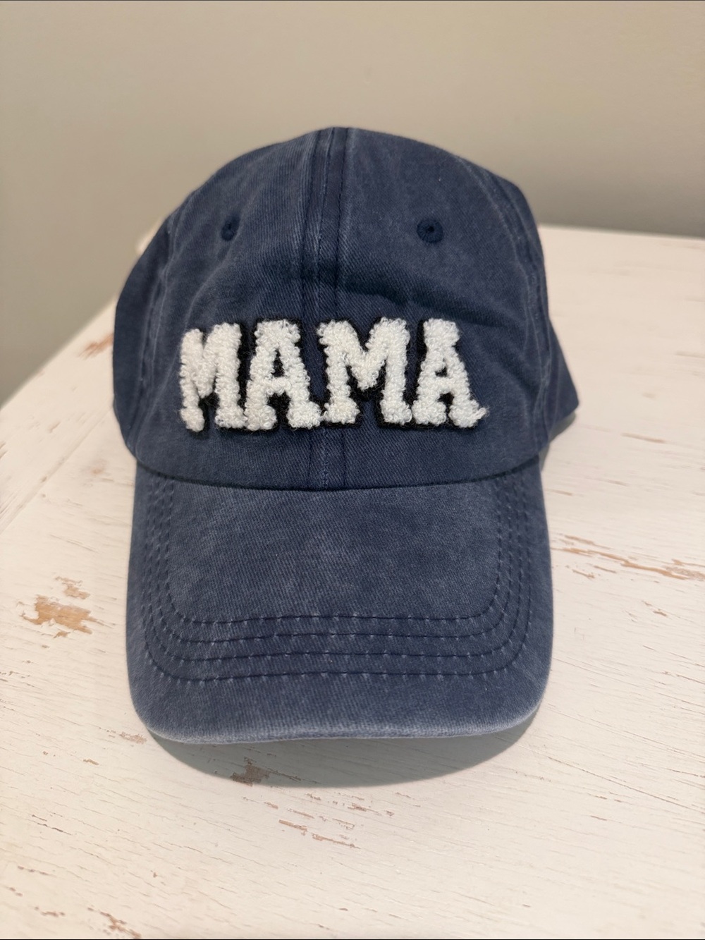 Mama Embroidered Navy Kids Cap